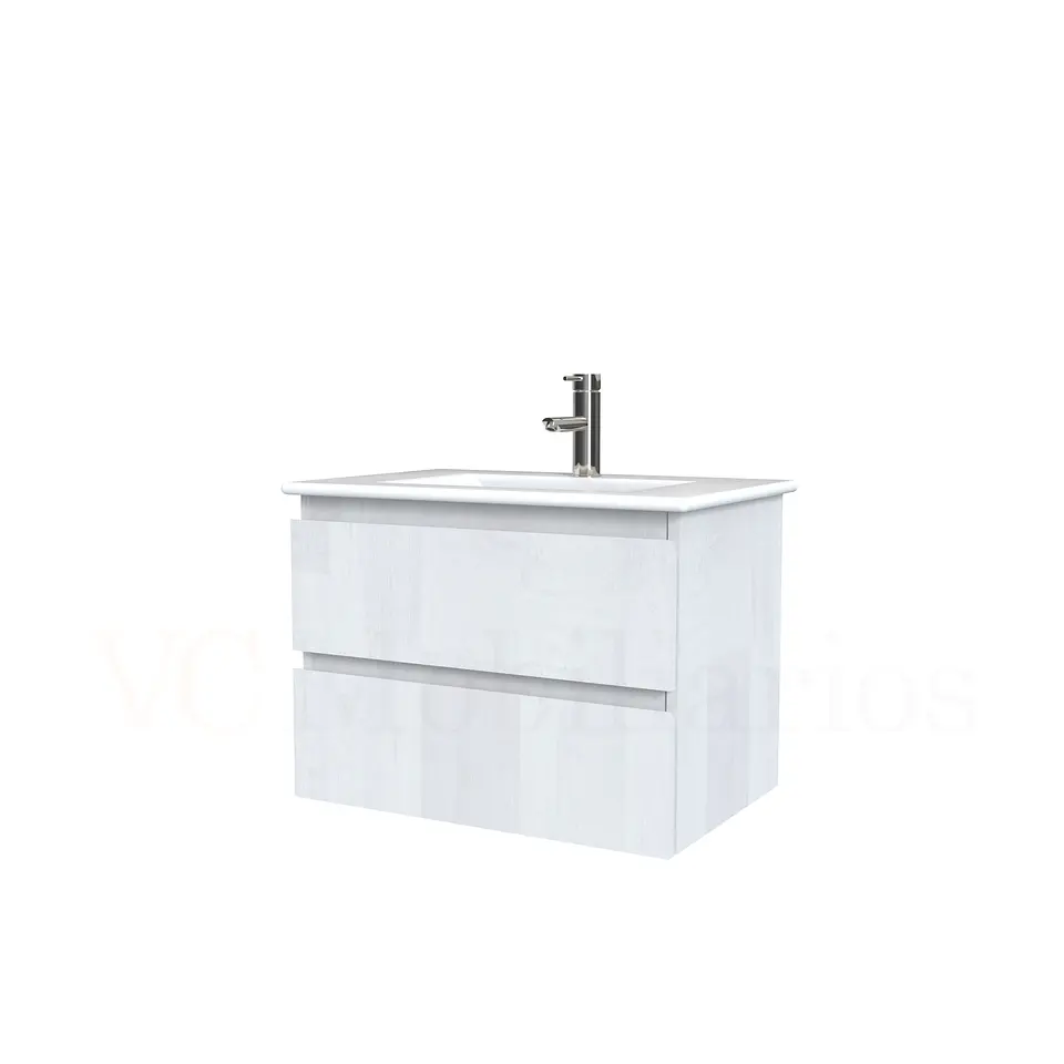 Mueble vanitorio aereo con cubierta de loza de 60 cm  /  M3-601-A / Legno 1