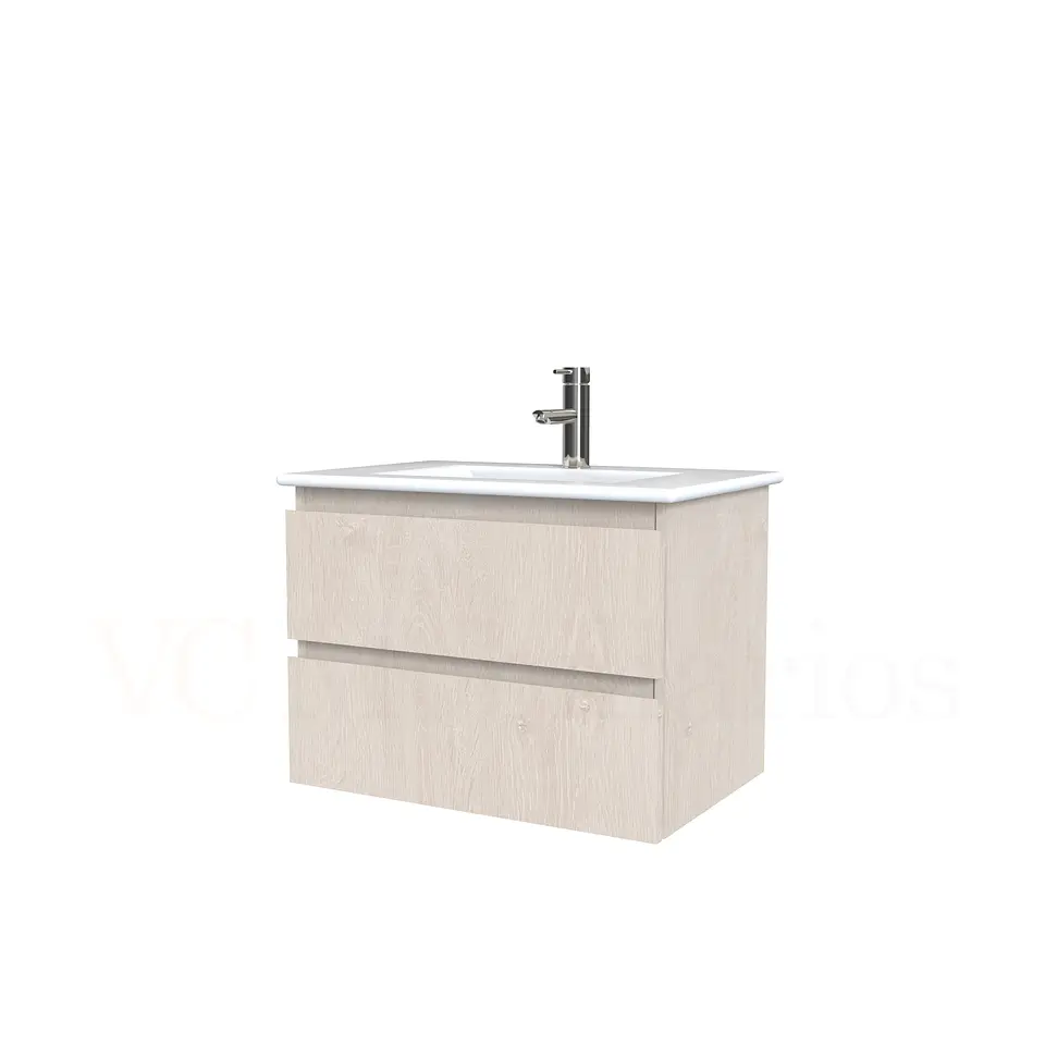 Mueble vanitorio aereo con cubierta de loza de 60 cm  /  M3-601-A / Provenzal 1