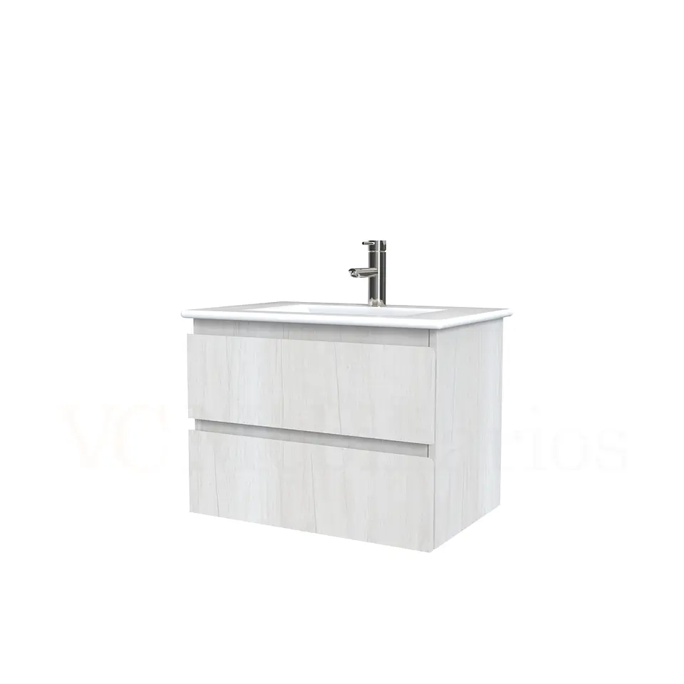 Mueble vanitorio aereo con cubierta de loza de 60 cm  /  M3-601-A / Toscana 1