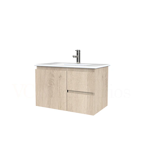 Mueble vanitorio aereo con cubierta de loza de 70 cm  /  M2-701-A / Jerez