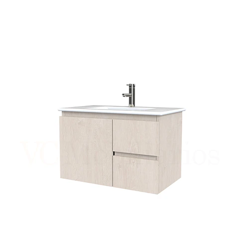 Mueble vanitorio aereo con cubierta de loza de 70 cm  /  M2-701-A / Provenzal