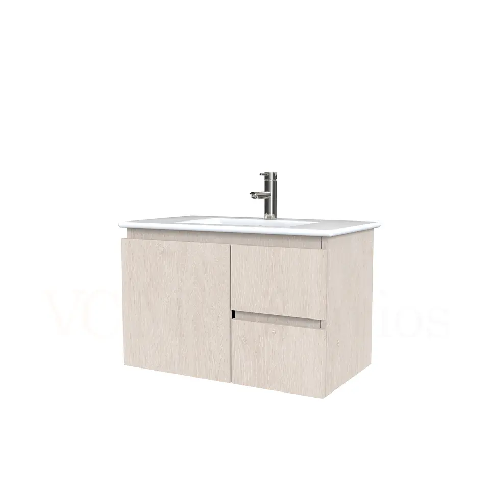 Mueble vanitorio aereo con cubierta de loza de 70 cm  /  M2-701-A / Provenzal 1