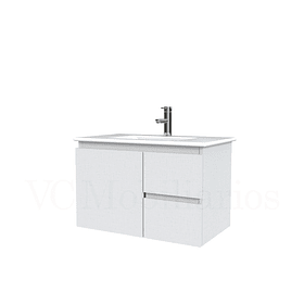 Mueble vanitorio aereo con cubierta de loza de 70 cm  /  M2-701-A / Giorno