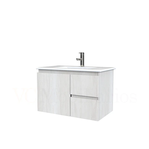 Mueble vanitorio aereo con cubierta de loza de 70 cm  /  M2-701-A / Toscana