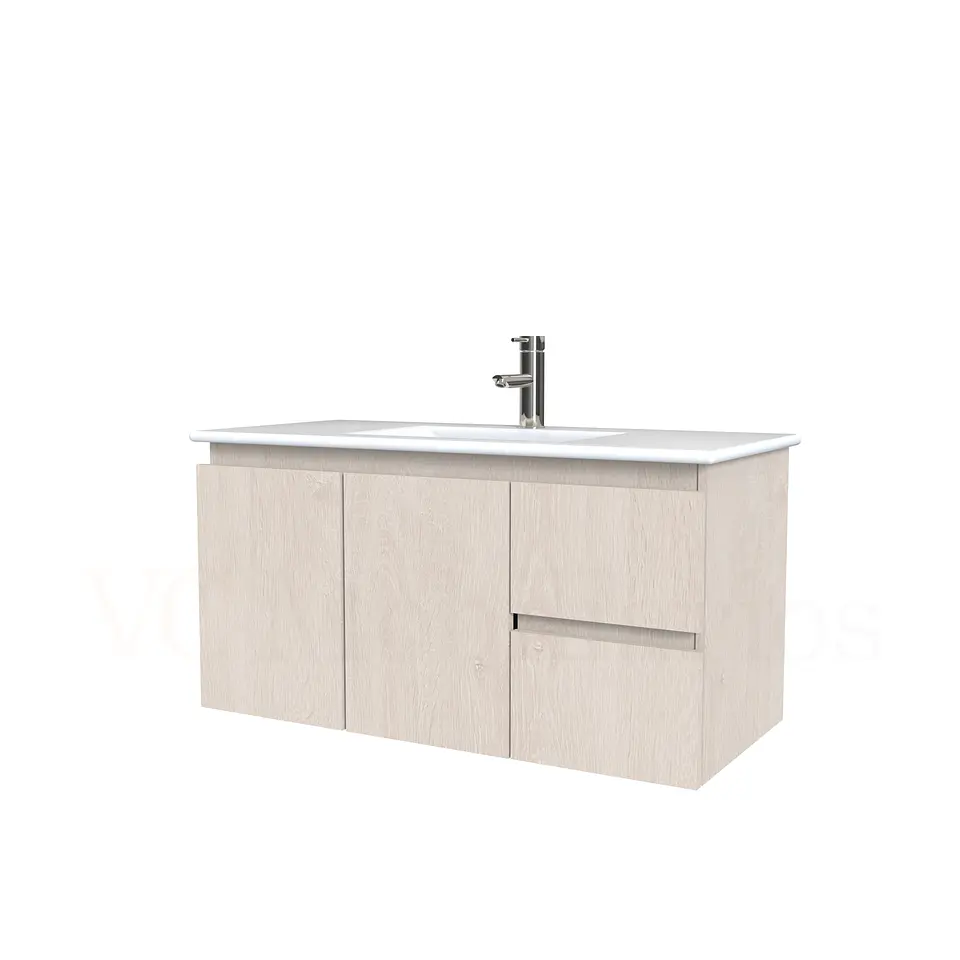 Mueble vanitorio aereo con cubierta de loza de 90 cm  /  M2-901-A / Provenzal 1