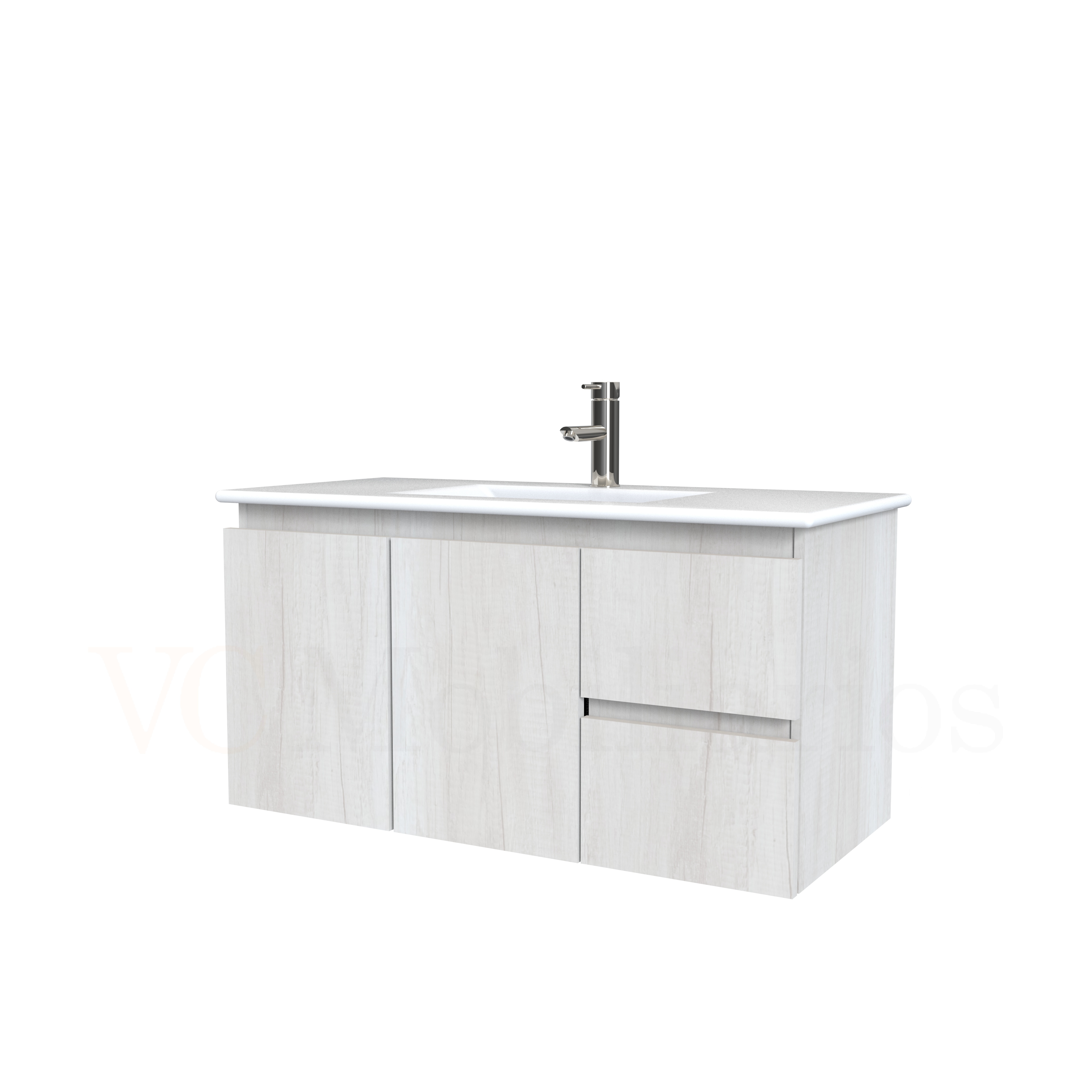 Mueble vanitorio aereo con cubierta de loza de 90 cm  /  M2-901-A / Toscana