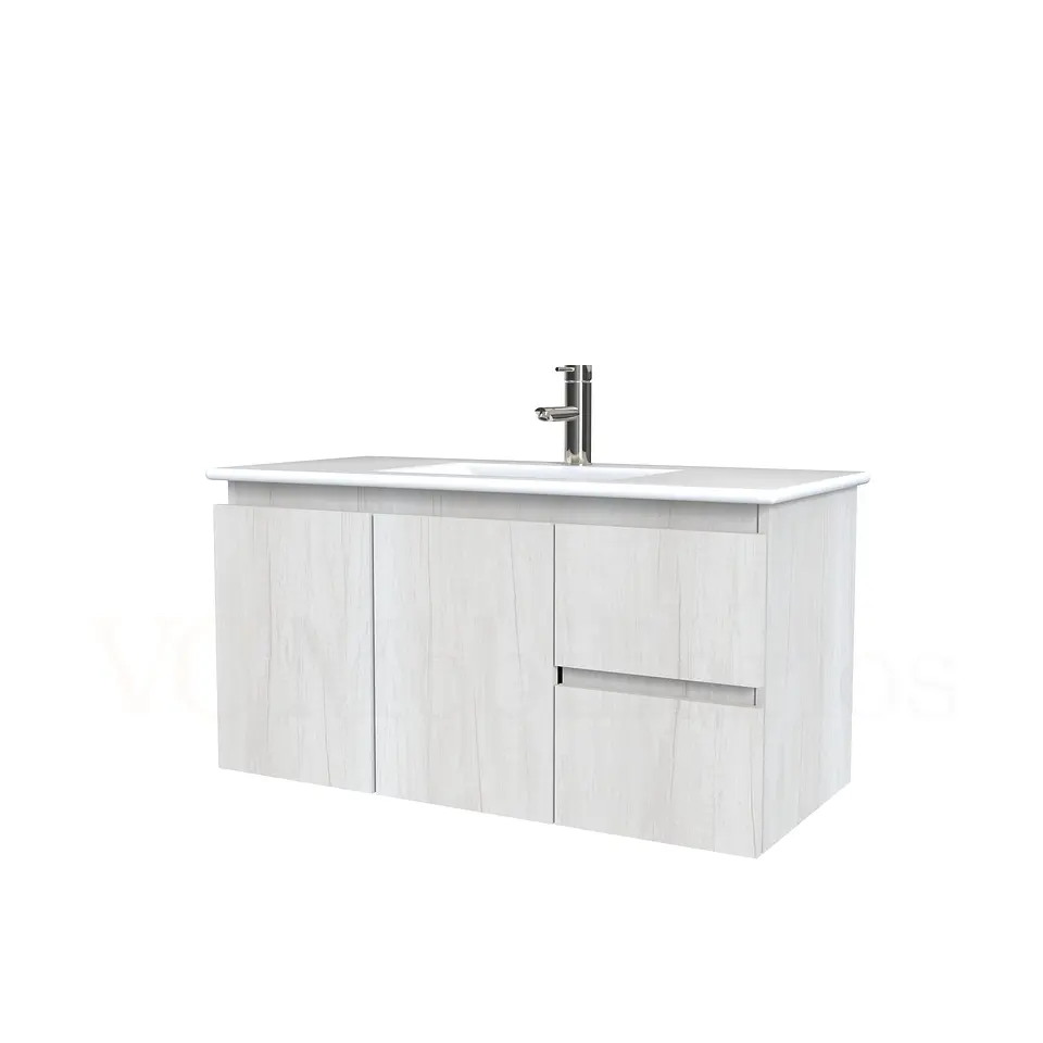 Mueble vanitorio aereo con cubierta de loza de 90 cm  /  M2-901-A / Toscana 1