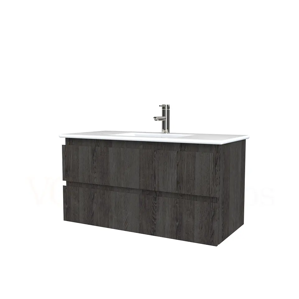 Mueble vanitorio aereo con cubierta de loza de 90 cm  /  M3-901-A / Espresso 1