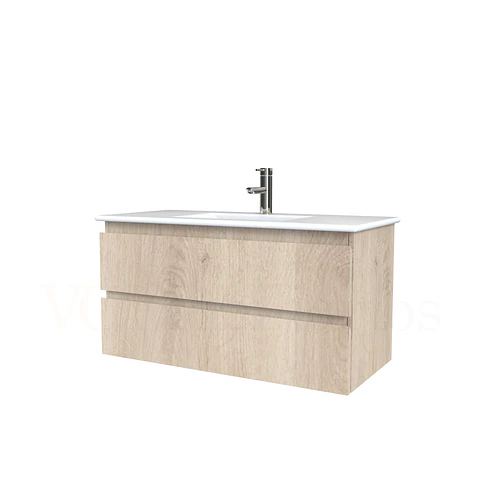 Mueble vanitorio aereo con cubierta de loza de 90 cm  /  M3-901-A / Jerez