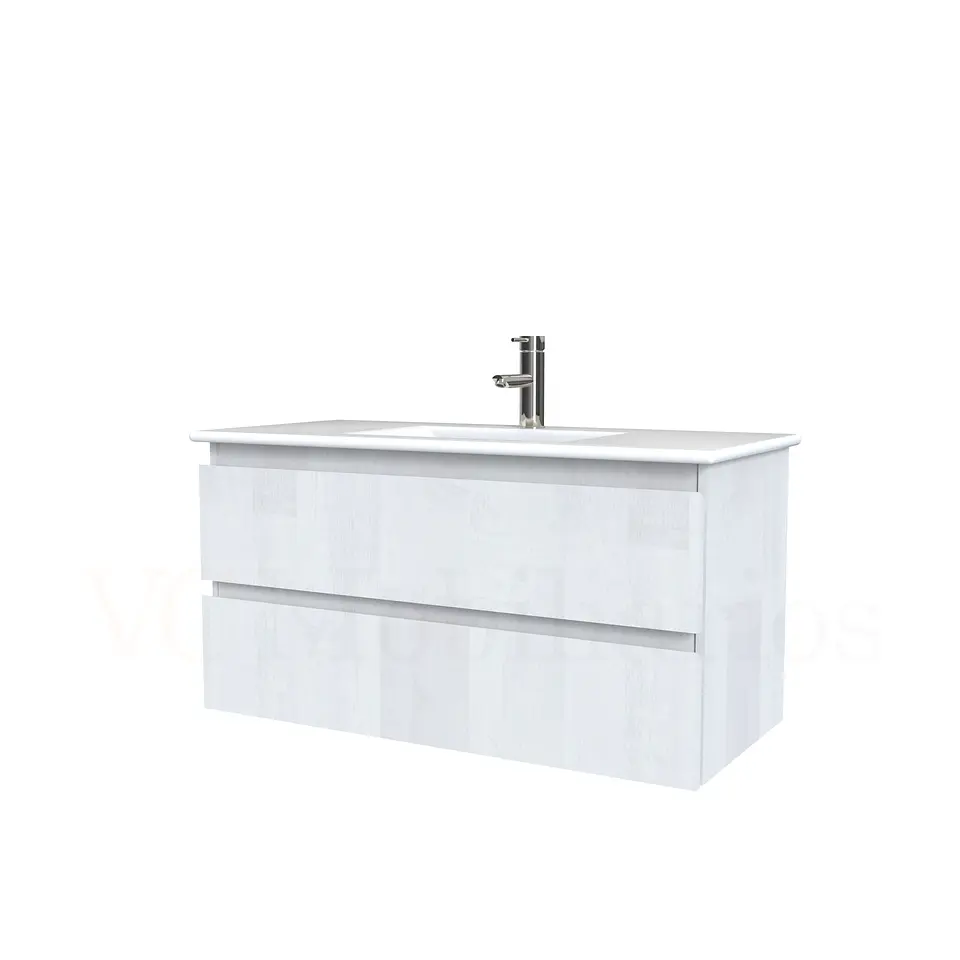 Mueble vanitorio aereo con cubierta de loza de 90 cm  /  M3-901-A / Legno 1