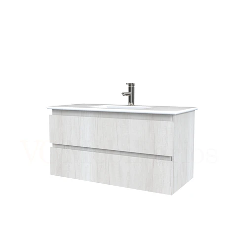 Mueble vanitorio aereo con cubierta de loza de 90 cm  /  M3-901-A / Toscana