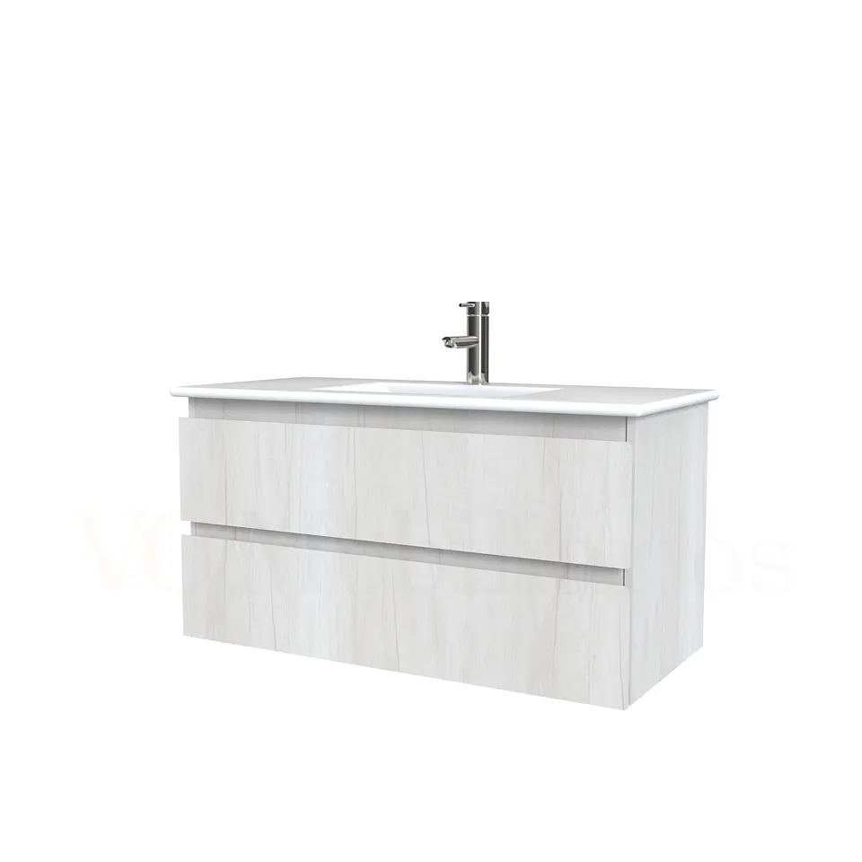 Mueble vanitorio aereo con cubierta de loza de 90 cm  /  M3-901-A / Toscana 1