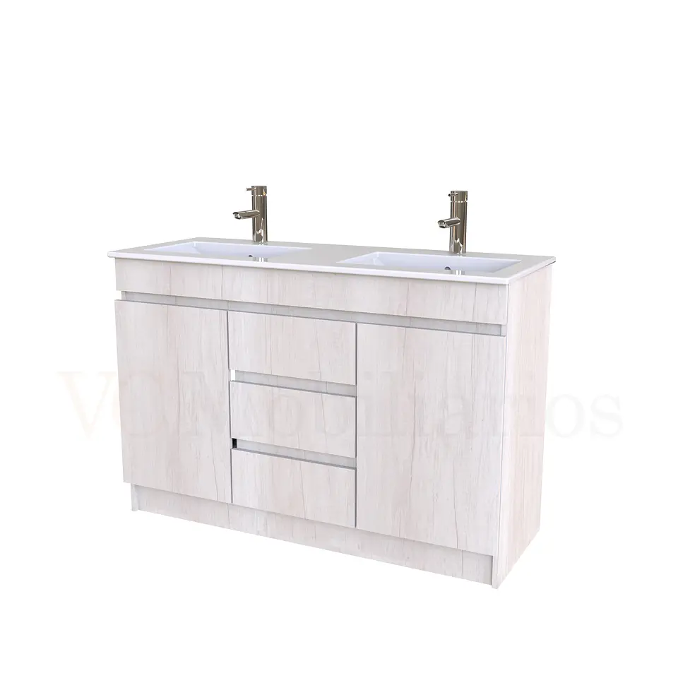 Mueble vanitorio doble al piso de 120 cm con cubierta de loza / M2-1201-D / Toscana 1