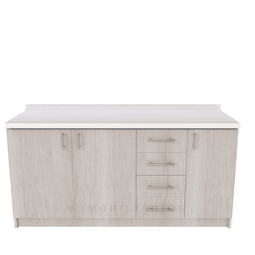 Mueble tipo mesón M1-1600-MTM de 160 cm / Toscana / Cuarzo Blanco absoluto