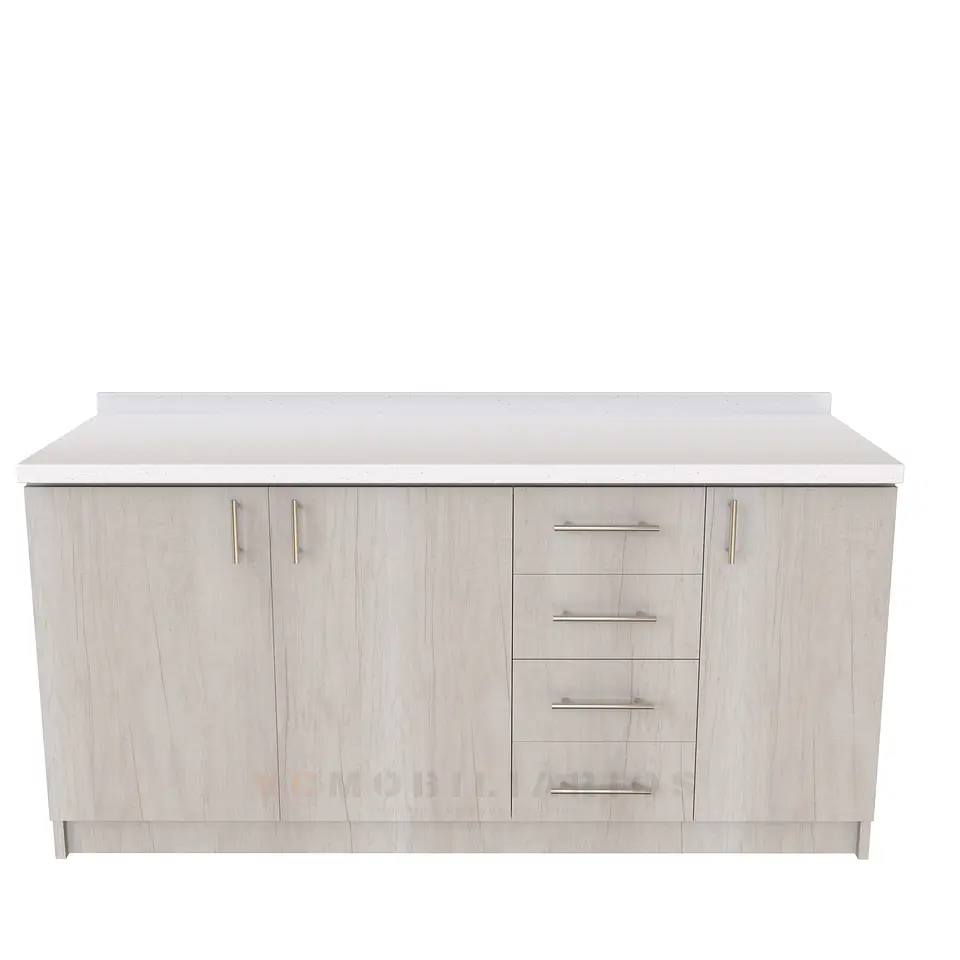 Mueble tipo mesón M1-1600-MTM de 160 cm / Toscana / Cuarzo Blanco absoluto 1