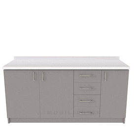 Mueble tipo mesón M1-1600-MTM de 160 cm / Notte / Cuarzo Blanco absoluto