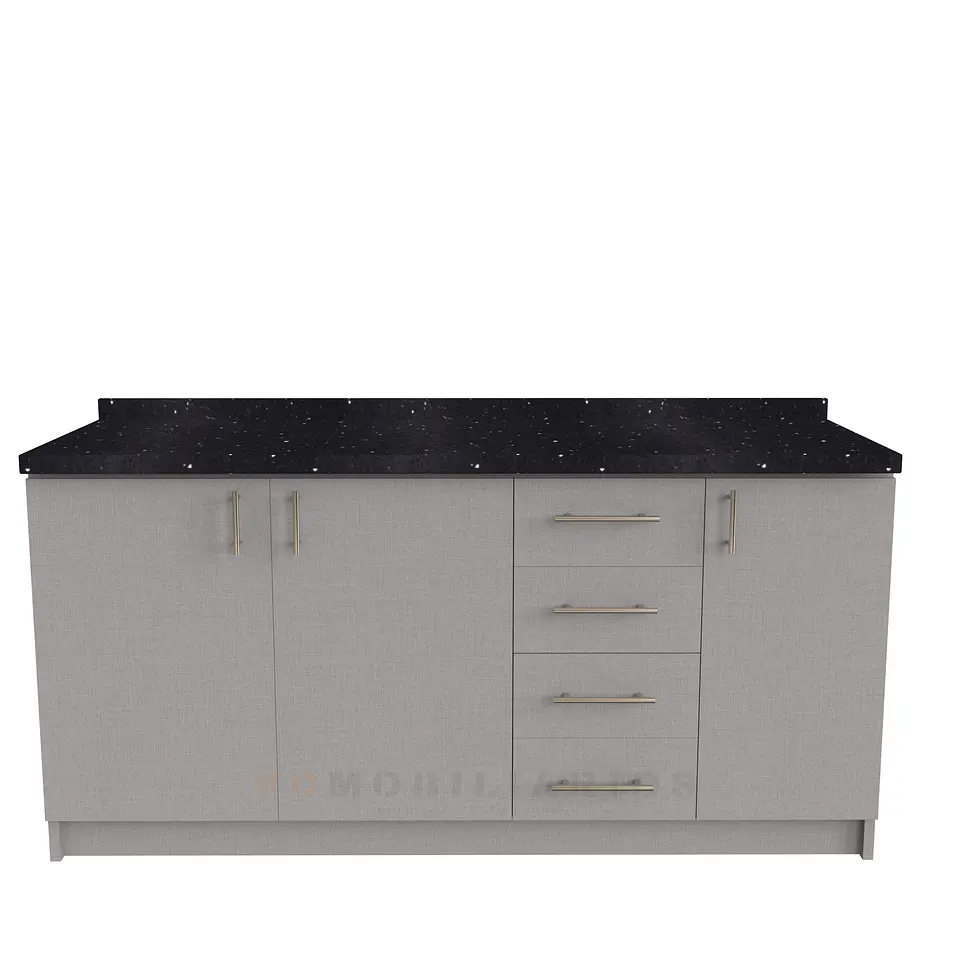 Mueble tipo mesón M1-1600-MTM de 160 cm / Notte / Cuarzo Negro galaxys 1