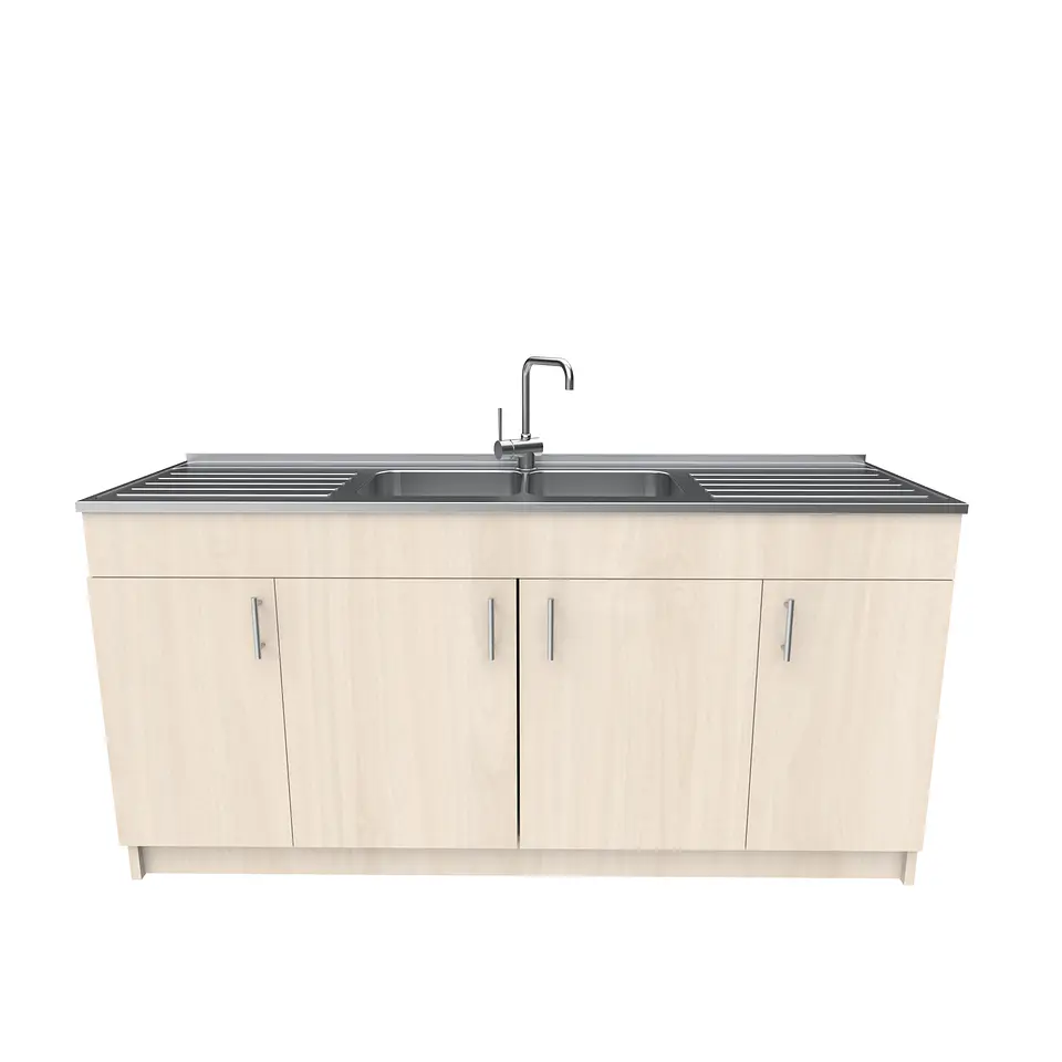 Mueble lavaplatos Doble con cubierta de acero inox de M0-1800 de 180 cm / Nougat 1