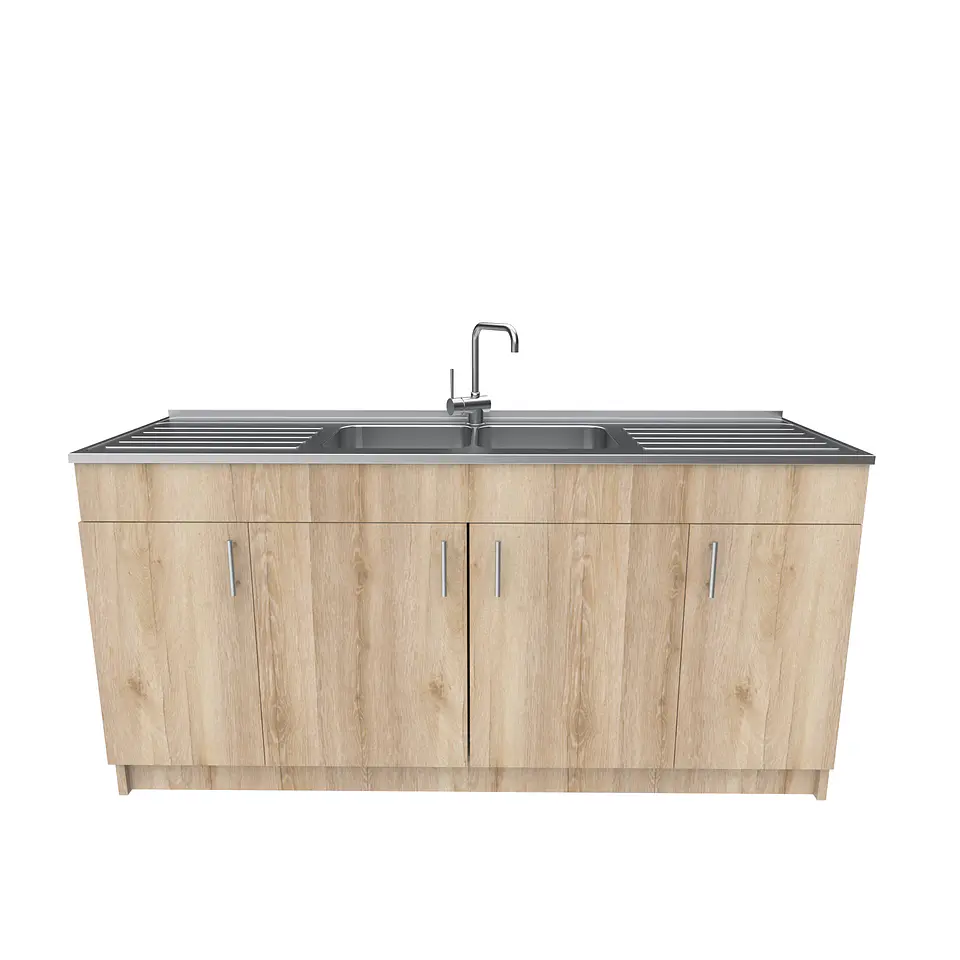 Mueble lavaplatos Doble con cubierta de acero inox de M0-1800 de 180 cm /  Cava 1