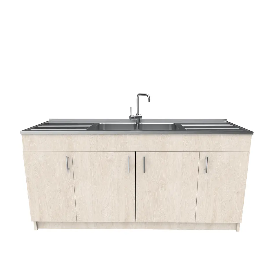 Mueble lavaplatos Doble con cubierta de acero inox de M0-1800 de 180 cm / Provenzal 1