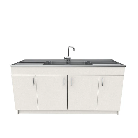Mueble lavaplatos Doble con cubierta de acero inox de M0-1800 de 180 cm / Giorno