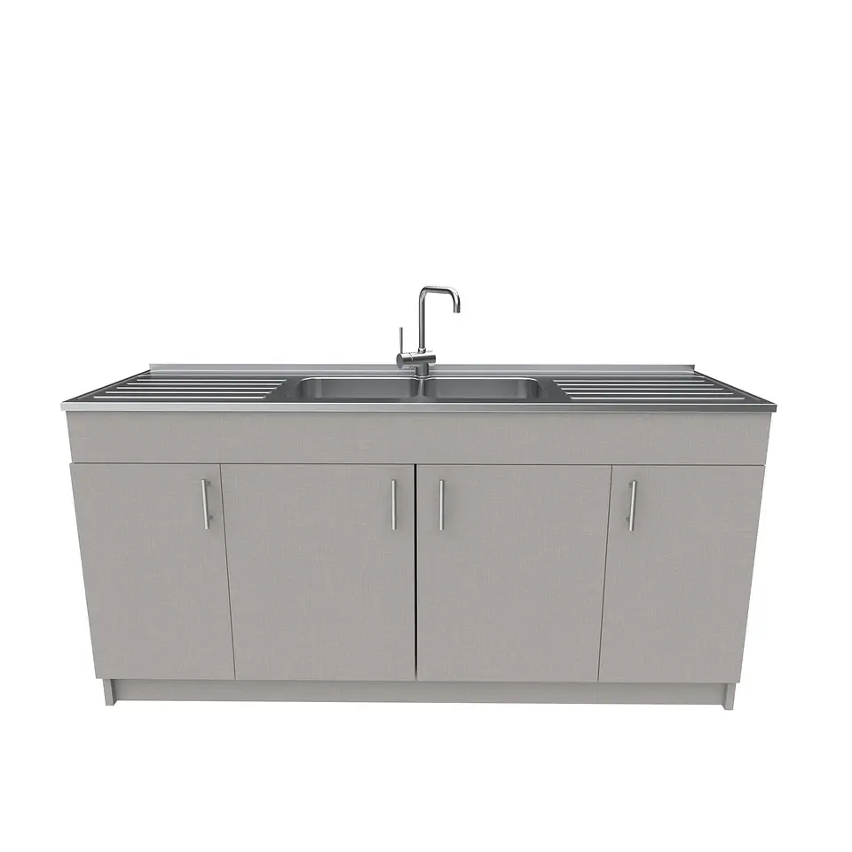 Mueble lavaplatos Doble con cubierta de acero inox de M0-1800 de 180 cm / Notte 1