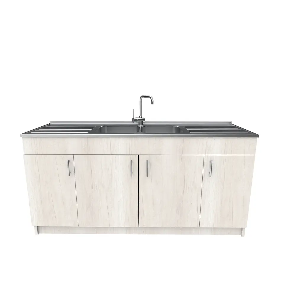 Mueble lavaplatos Doble con cubierta de acero inox de M0-1800 de 180 cm / Toscana 1
