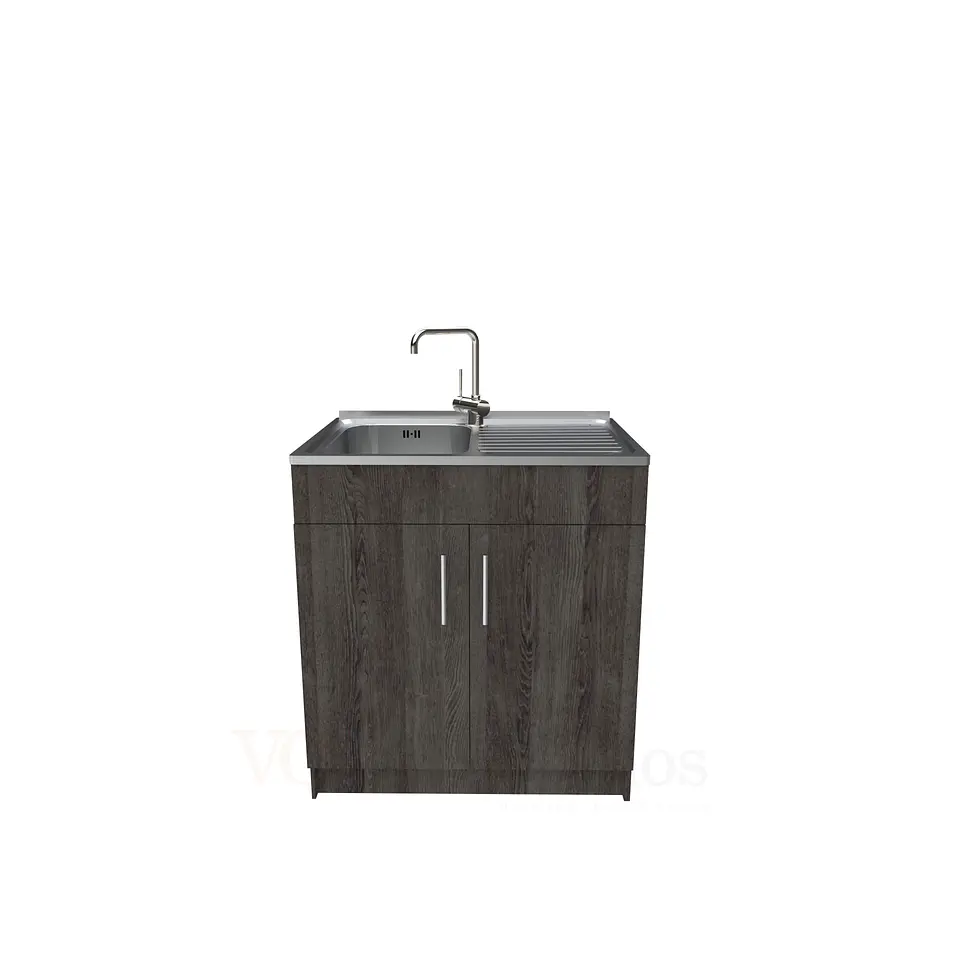 Mueble lavaplatos simple de 80 cm con cubierta de acero inox /  MD0-800-SAI / Espresso 1