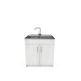 Mueble lavaplatos simple de 80 cm con cubierta de acero inox /  MD0-800-SAI / Legno