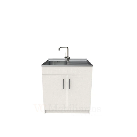 Mueble lavaplatos simple de 80 cm con cubierta de acero inox /  MD0-800-SAI / Giorno