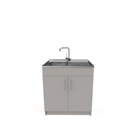 Mueble lavaplatos simple de 80 cm con cubierta de acero inox /  MD0-800-SAI / Notte