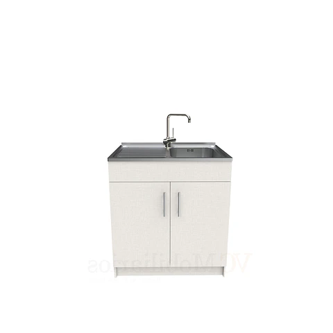 Mueble lavaplatos simple de 80 cm con cubierta de acero inox /  MI0-800-SAI / Giorno