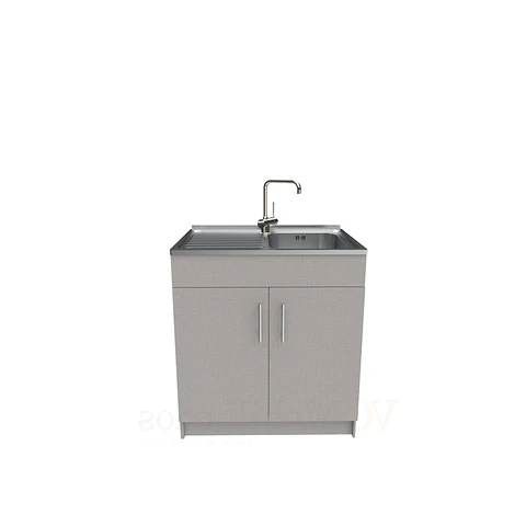 Mueble lavaplatos simple de 80 cm con cubierta de acero inox /  MI0-800-SAI / Notte