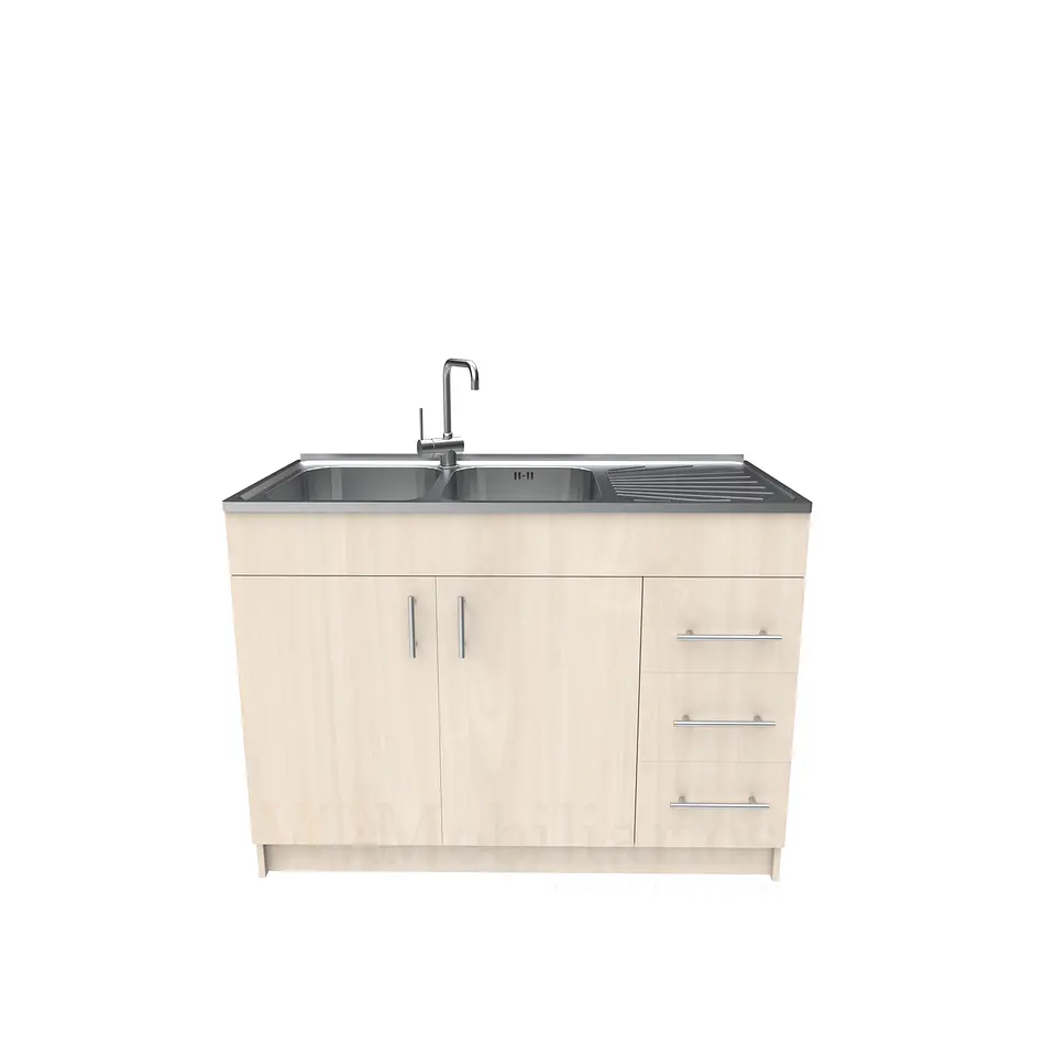 Mueble lavaplatos doble cubierta de acero inox de 120cm / M1D-1200-AI / Nougat 1