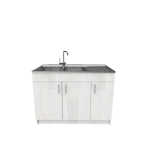 Mueble lavaplatos doble cubierta de acero inox de 120cm / M0D-1200-AI / Legno