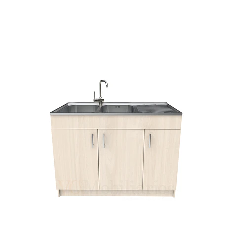 Mueble lavaplatos doble cubierta de acero inox de 120cm / M0D-1200-AI / Nougat