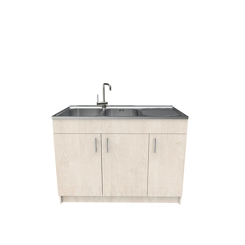 Mueble lavaplatos doble cubierta de acero inox de 120cm / M0D-1200-AI / Provenzal
