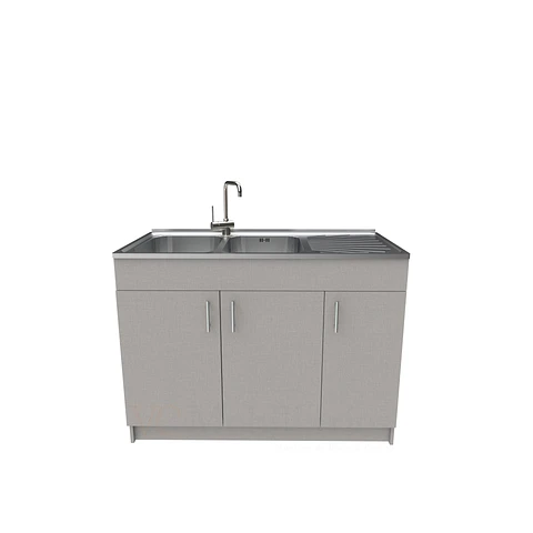Mueble lavaplatos doble cubierta de acero inox de 120cm / M0D-1200-AI / Notte