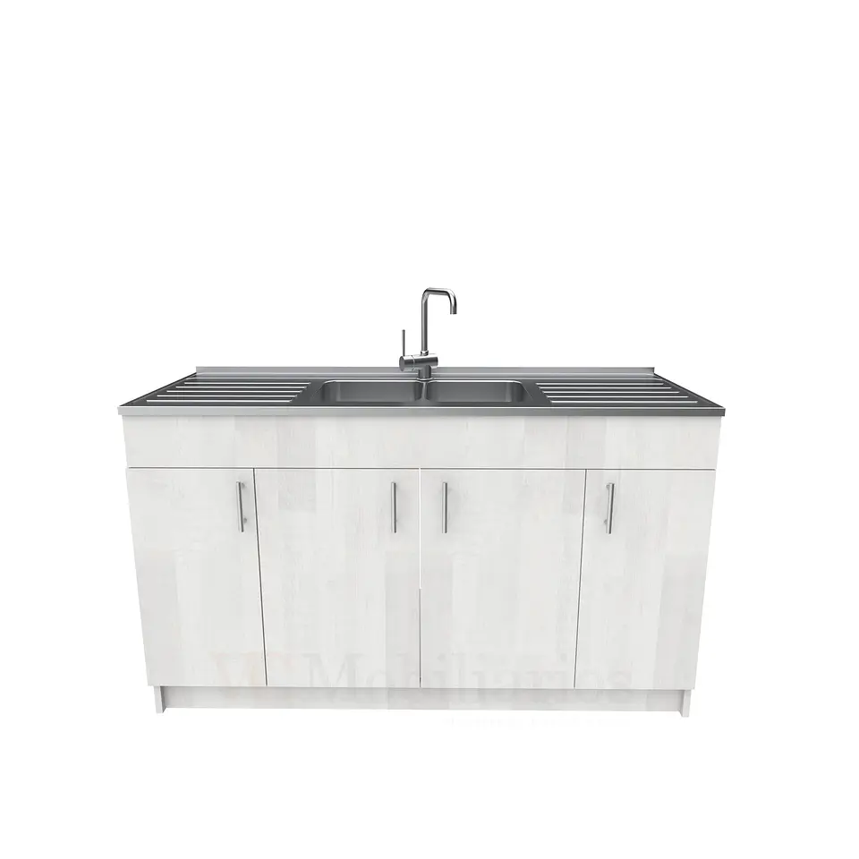 Mueble lavaplatos doble cubierta de acero inox de 150cm / M0D-1500-AI / Legno 1