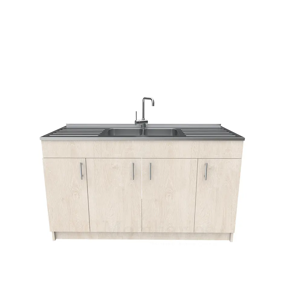 Mueble lavaplatos doble cubierta de acero inox de 150cm / M0D-1500-AI / Provenzal 1