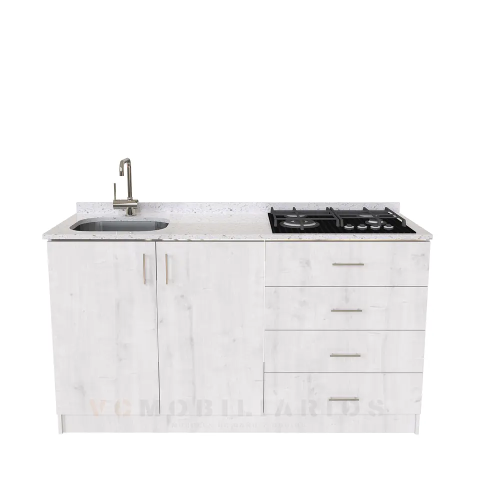 Mueble lavaplatos integral M1-1400-MI de 140 cm / Cuarzo / Alaska 1