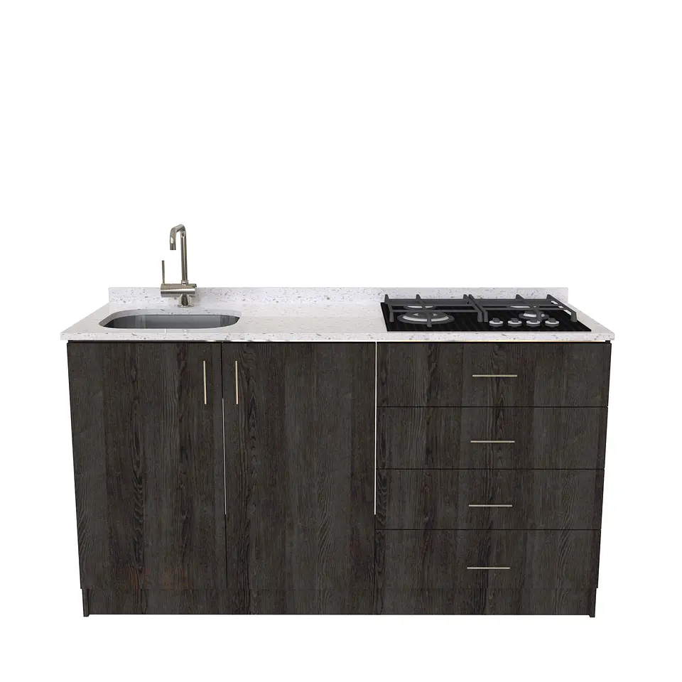 Mueble lavaplatos integral M1-1400-MI de 140 cm / Cuarzo / Espresso 1