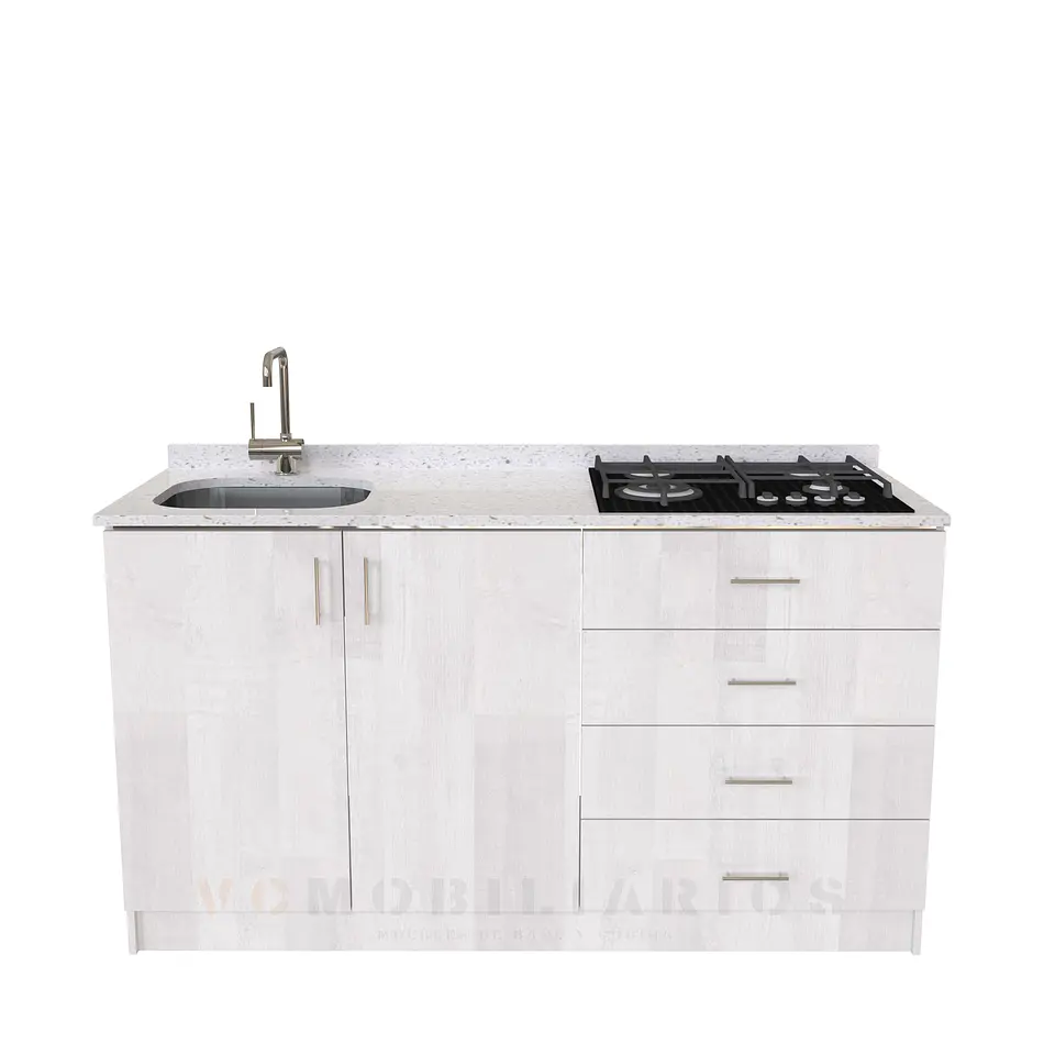 Mueble lavaplatos integral M1-1400-MI de 140 cm / Cuarzo / Legno 1