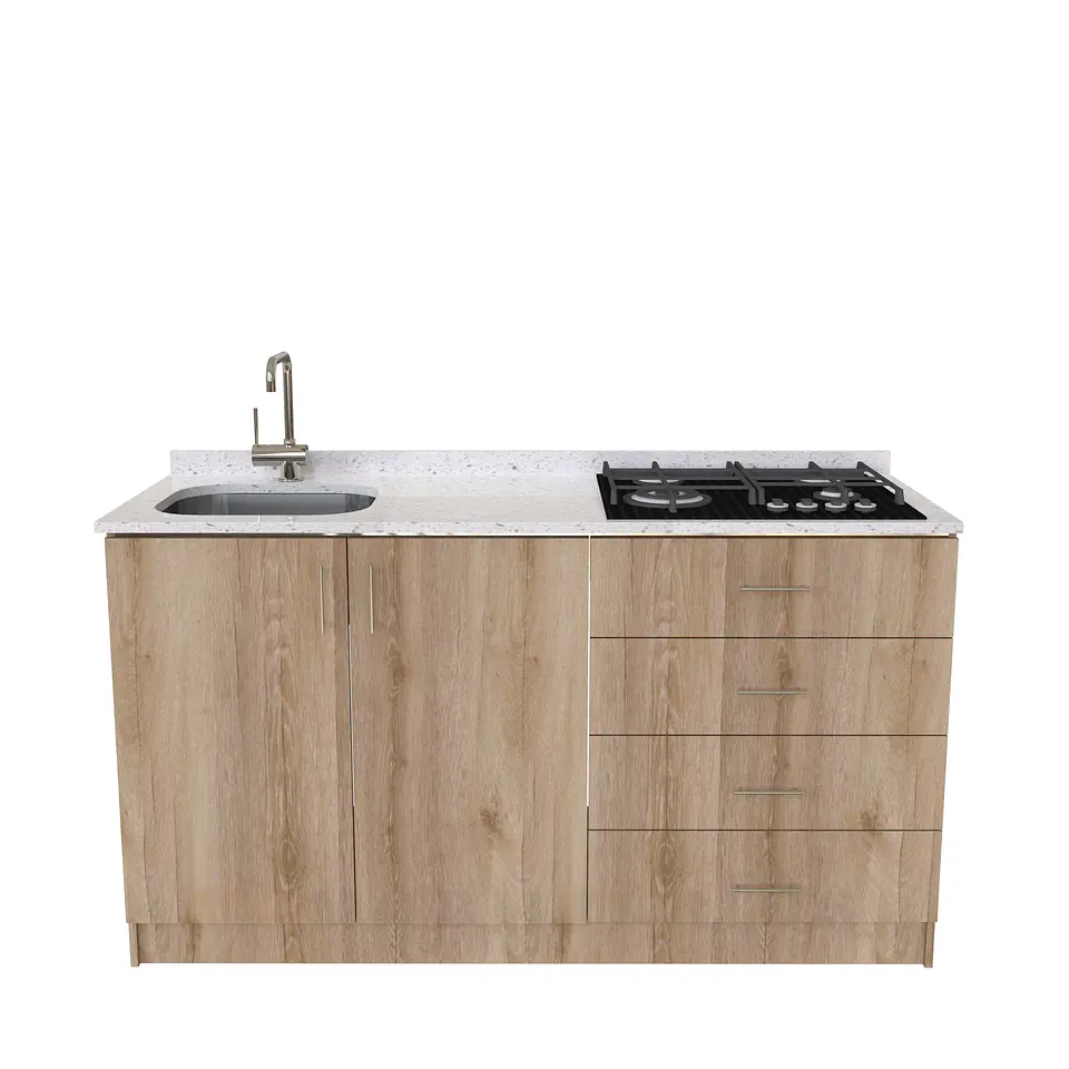 Mueble lavaplatos integral M1-1400-MI de 140 cm / Cuarzo / Cava 1