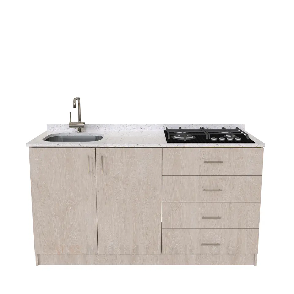 Mueble lavaplatos integral M1-1400-MI de 140 cm / Cuarzo / Provenzal 1