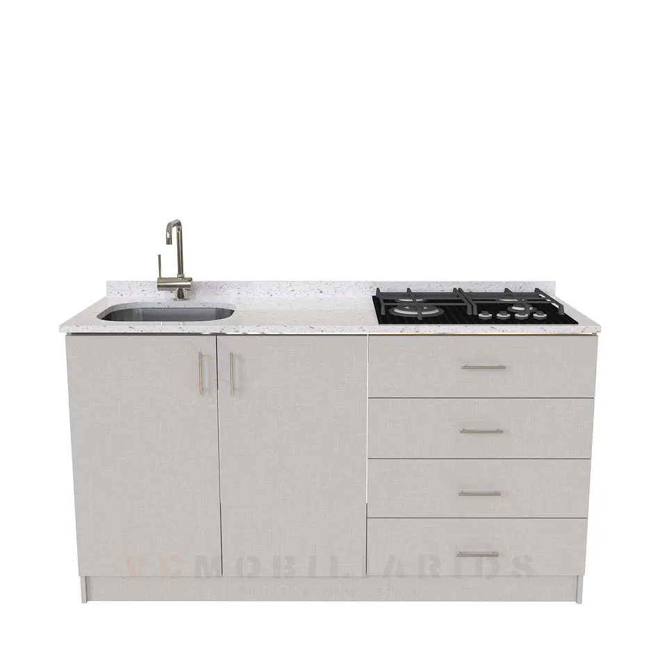 Mueble lavaplatos integral M1-1400-MI de 140 cm / Cuarzo / Giorno 1