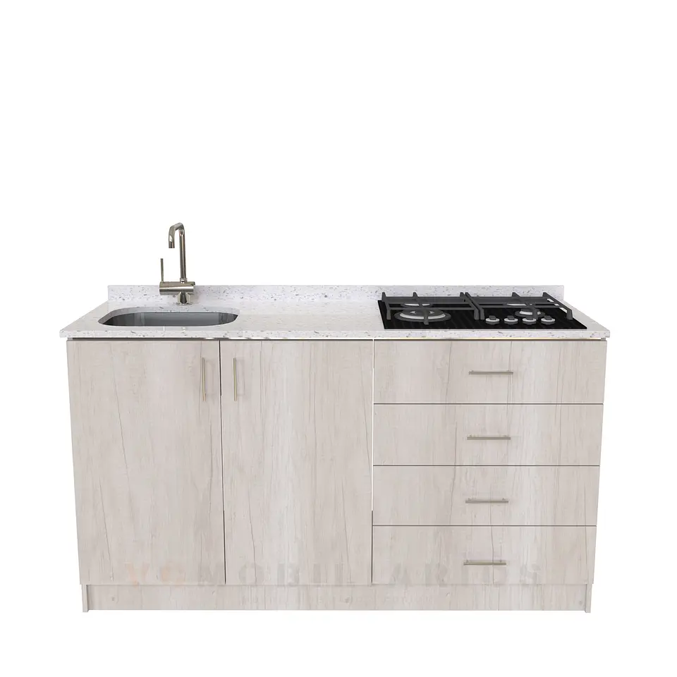 Mueble lavaplatos integral M1-1400-MI de 140 cm / Cuarzo / Toscana 1