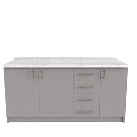 Mueble meson con cubierta de cuarzo de 170 cm / M1-1740 / Notte