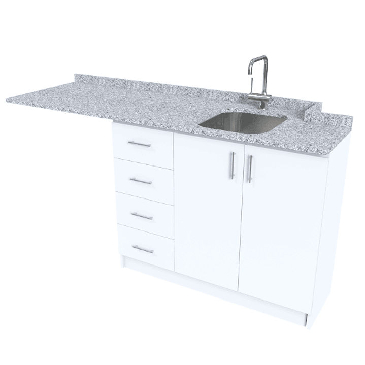 Mueble lavaplatos simple  de 183 cm / Granito Gris Mara / Especial / Shaf- COPIAR 1