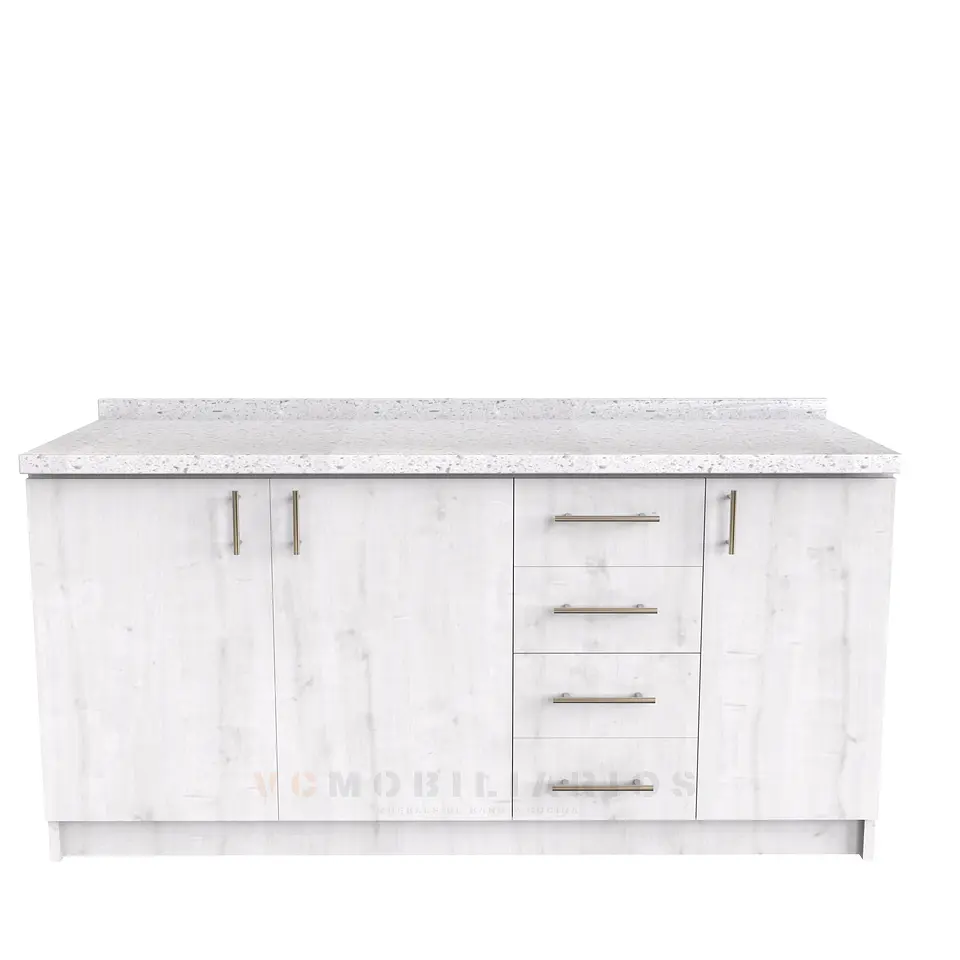 Mueble meson con cubierta de cuarzo de 190 cm / M1-1940 / Alaska 1